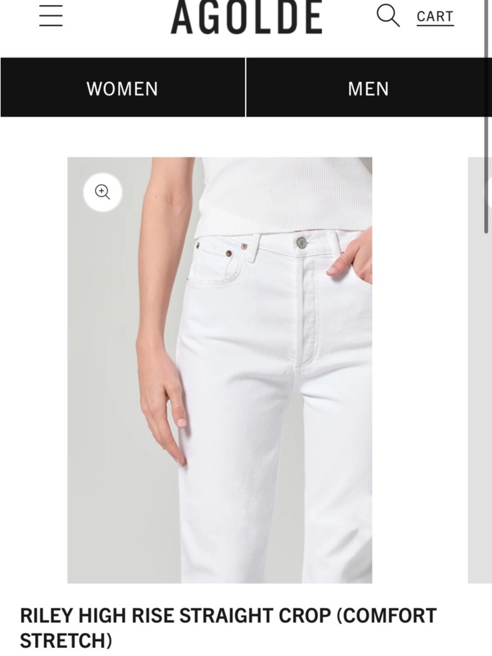 Agolde Riley White Jeans